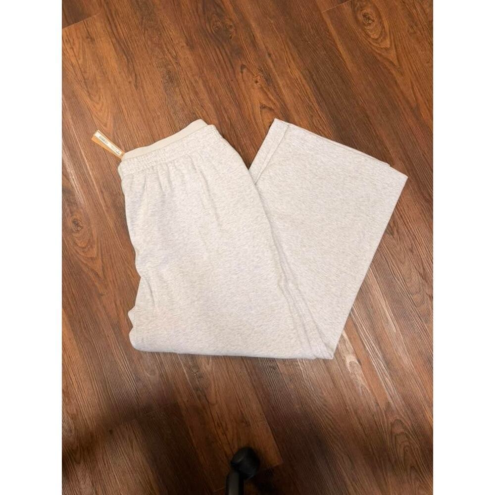 SKIMS COTTON FLEECE Exposed Boxer Pant - Light Heather Grey Size XL NWT #1662